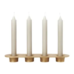 Discount Ferm Living Portavelas Soothe 4, 8x29 cm, Brass Finish Color dorado