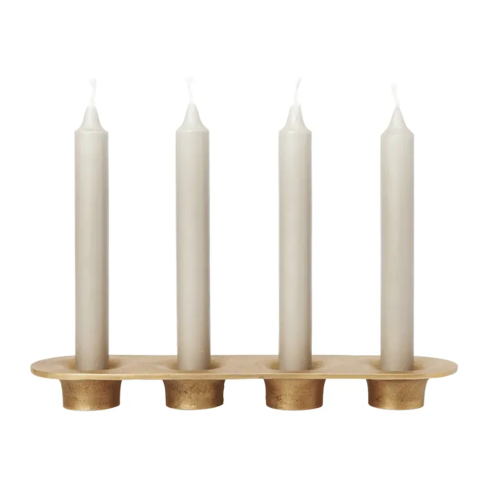 Discount Ferm Living Portavelas Soothe 4, 8x29 cm, Brass Finish Color dorado
