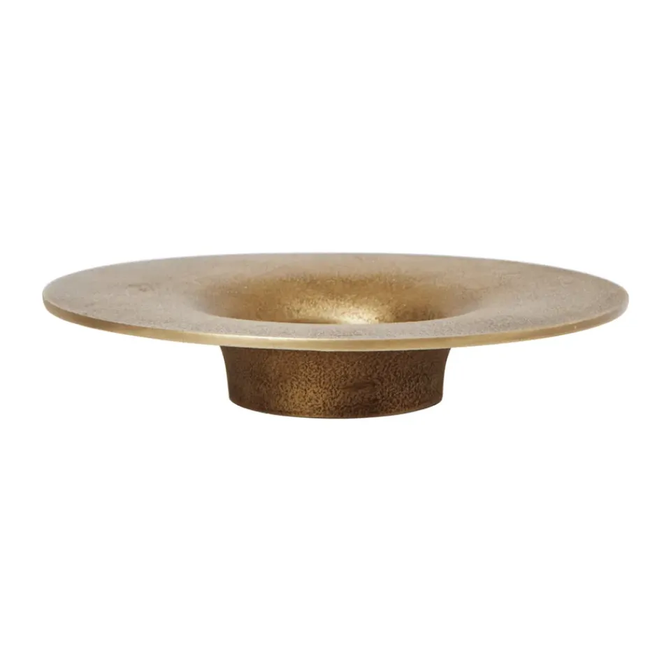 Outlet Ferm Living Portavelas Soothe block Ø16 cm, Brass Finish Color dorado