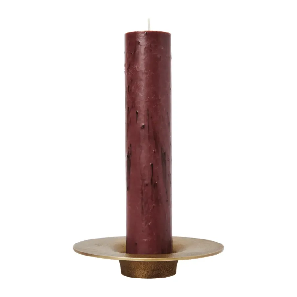 Outlet Ferm Living Portavelas Soothe block Ø16 cm, Brass Finish Color dorado
