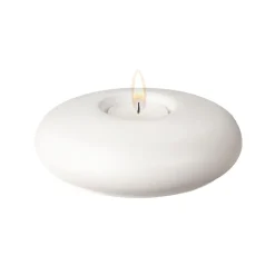 New Scandi Living Portavelas Stone Ø13 cm, Blanco