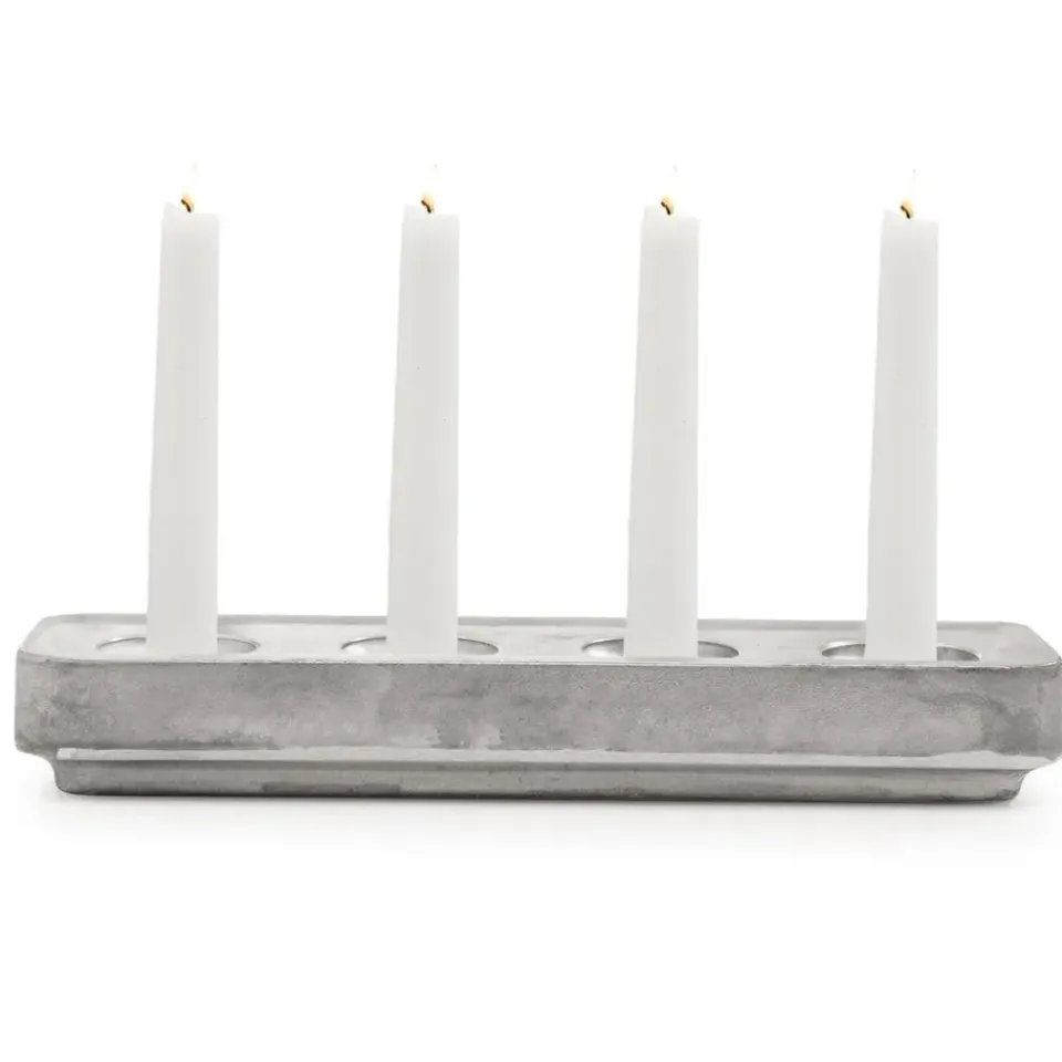 Best Born In Sweden Portavelas Stumpastaken, alargado, 8,5 x 29,5 cm Plateado