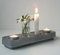 Discount Born In Sweden Portavelas Stumpastaken alargado pulido, 8,5x29,5 cm Plateado