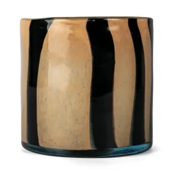 Hot Byon Portavelas-Jarrón Calore M Ø15 cm, Black-beige NegroBeige