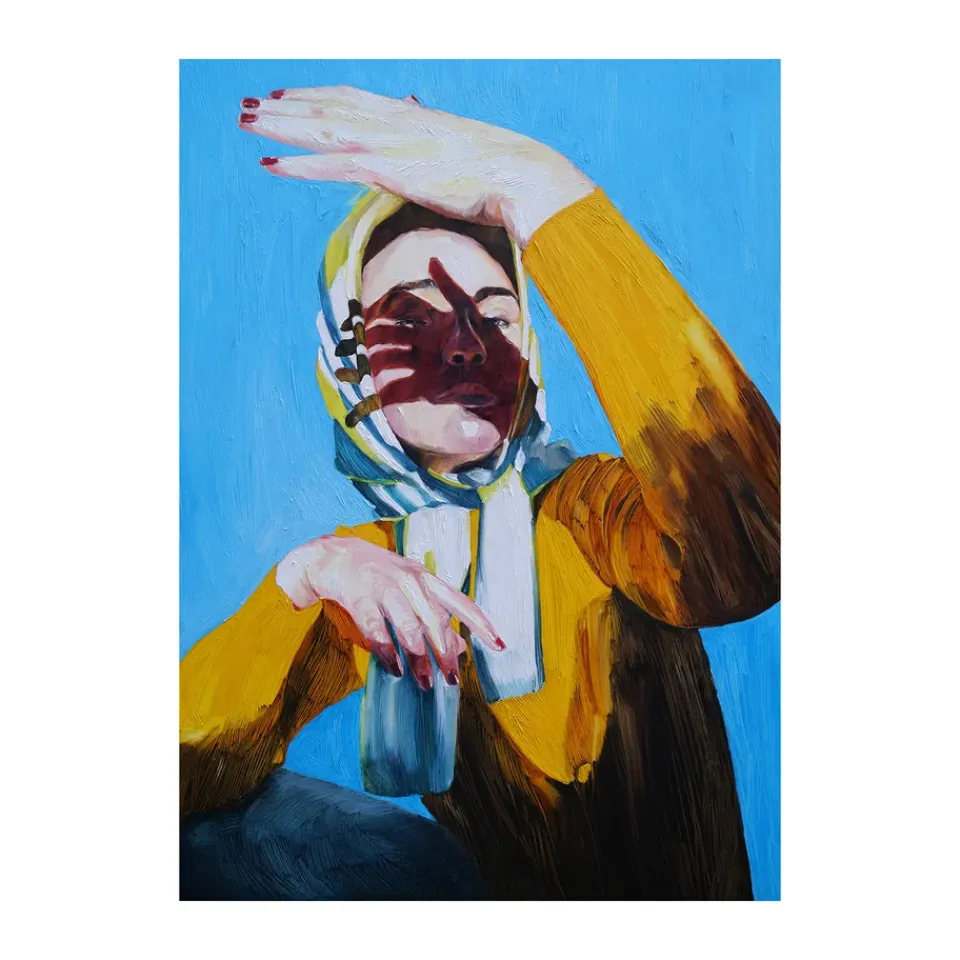 Paper Collective Póster Madame E, 50x70 cm NaranjaAzulNegro