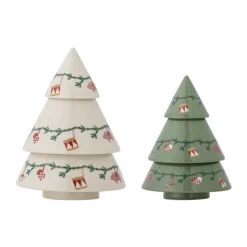 Bloomingville Árboles de decoración navideña 2 piezas, -verde Beige