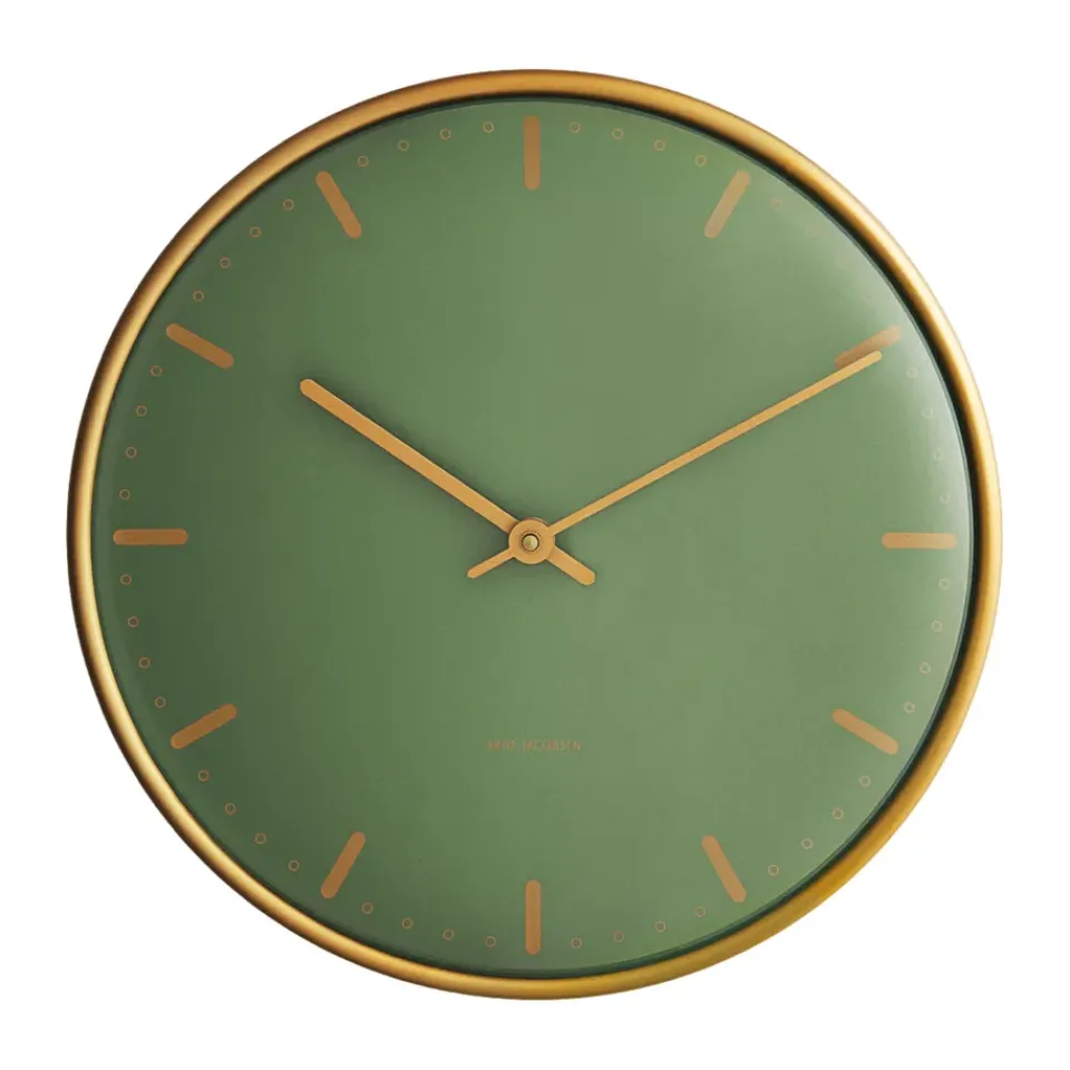 Outlet Arne Jacobsen Clocks Reloj AJ City Hall, , Ø21 cm Verde