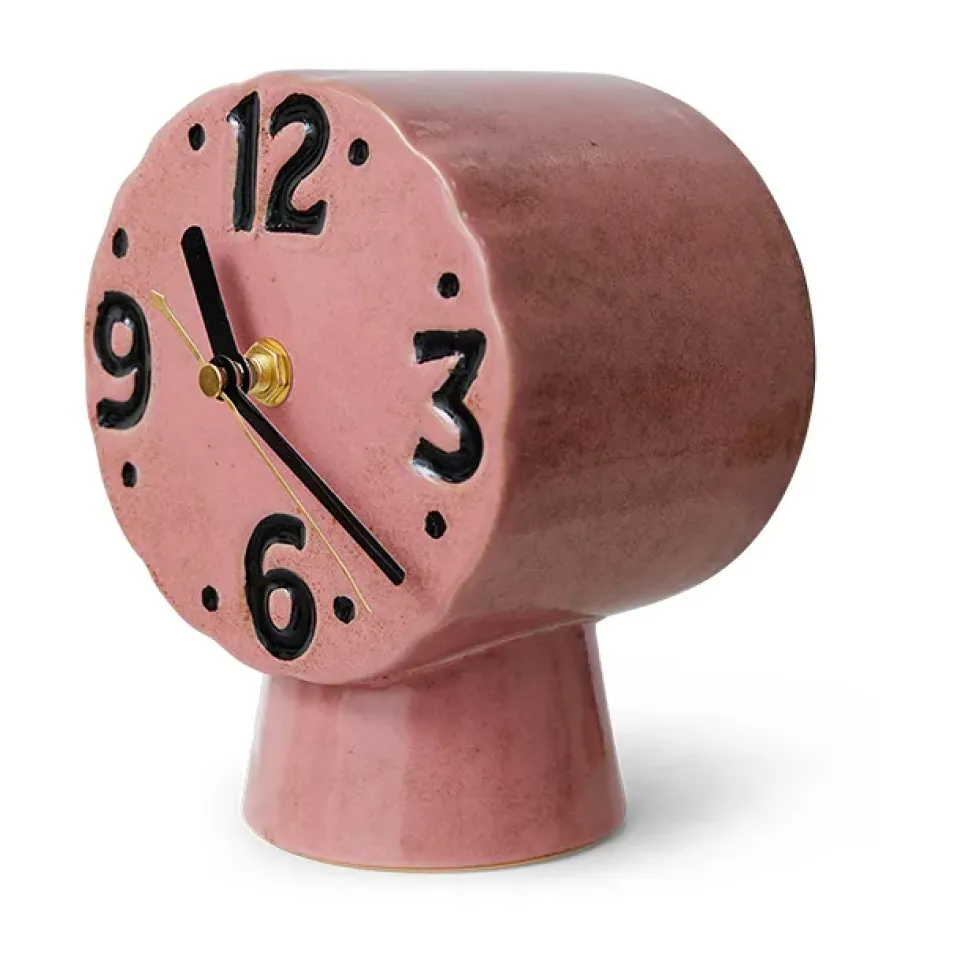 New HKliving Reloj de cerámica retro 16,2 cm, Pink Rosa