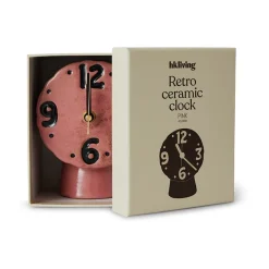 New HKliving Reloj de cerámica retro 16,2 cm, Pink Rosa