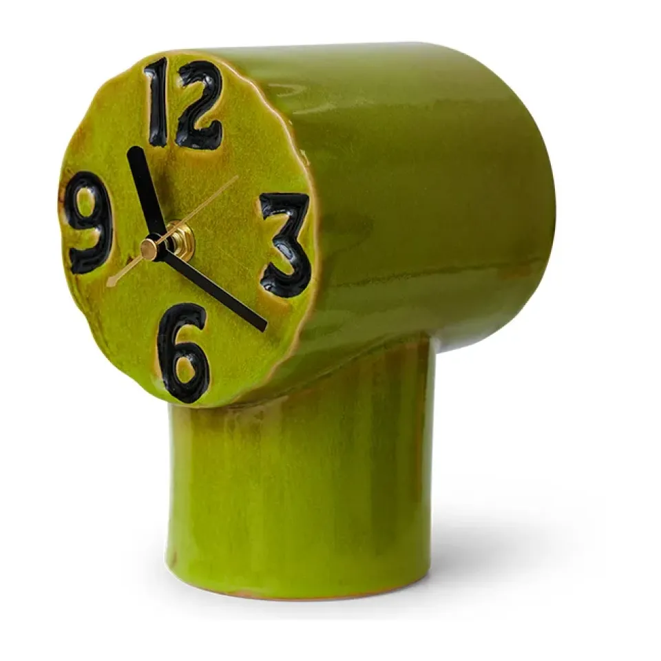 Hot HKliving Reloj de cerámica retro 18 cm, Olive Verde