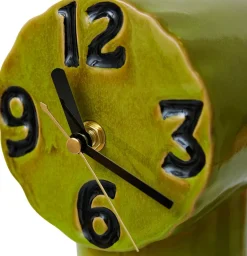 Hot HKliving Reloj de cerámica retro 18 cm, Olive Verde