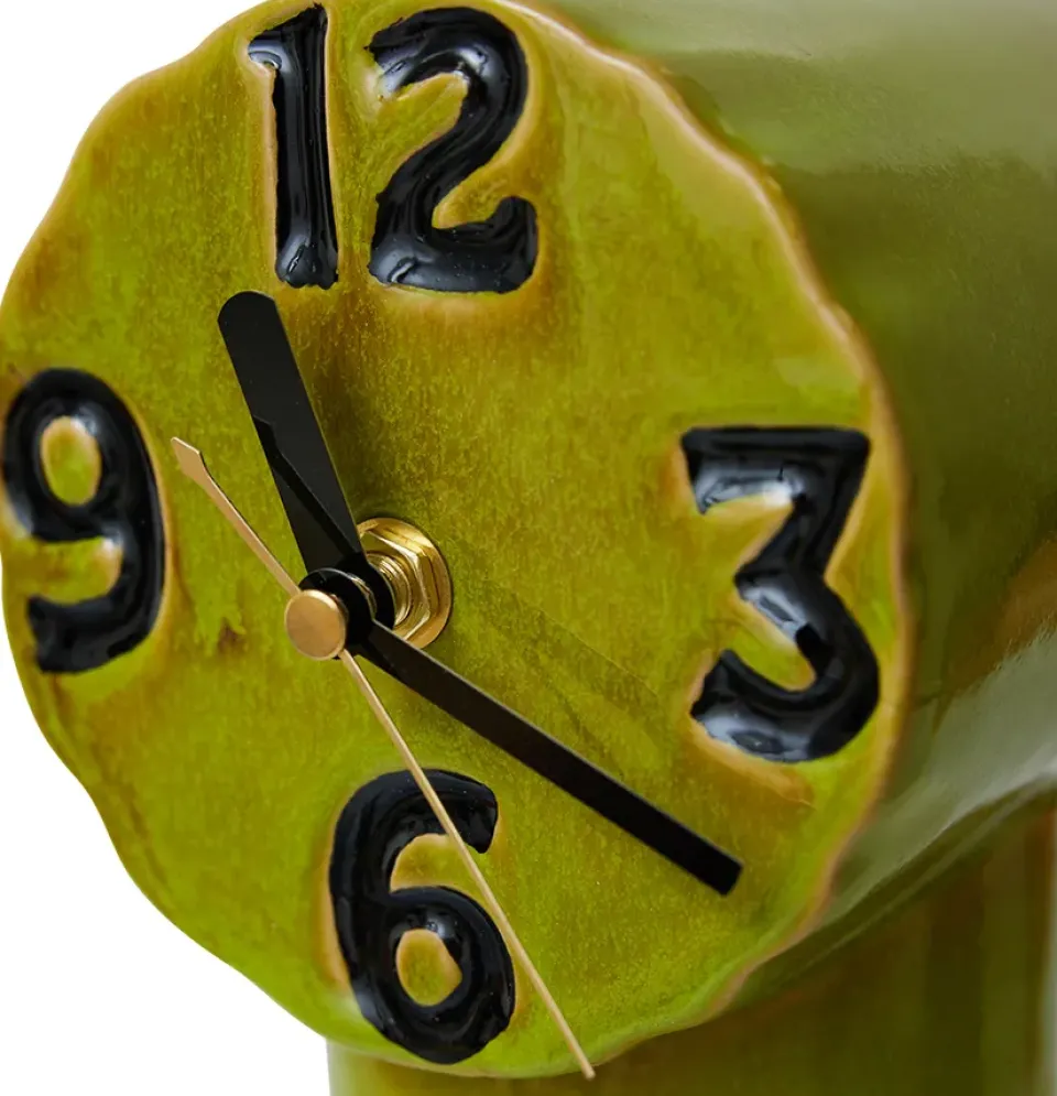 Hot HKliving Reloj de cerámica retro 18 cm, Olive Verde