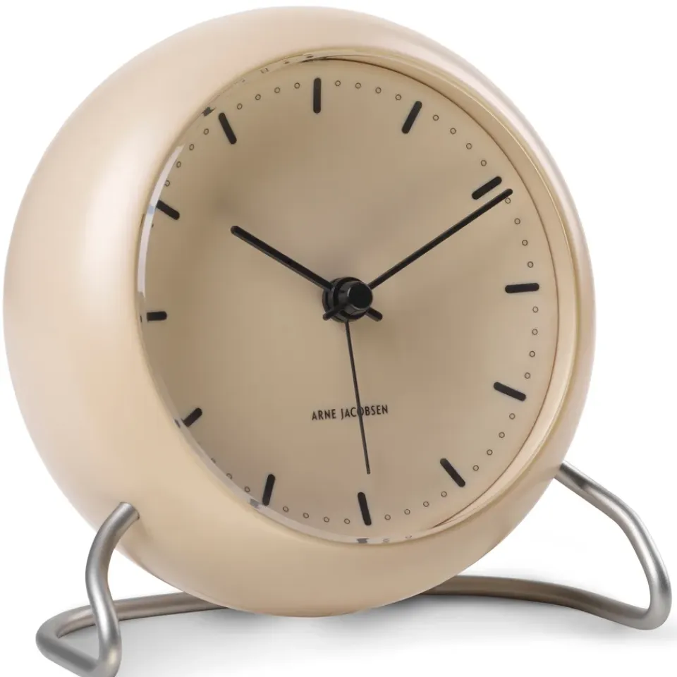 New Arne Jacobsen Clocks Reloj de mesa AJ City Hall, Sandy Beige