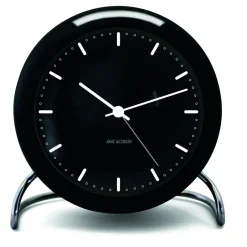 Best Arne Jacobsen Clocks Reloj de mesa AJ City Hall, Negro