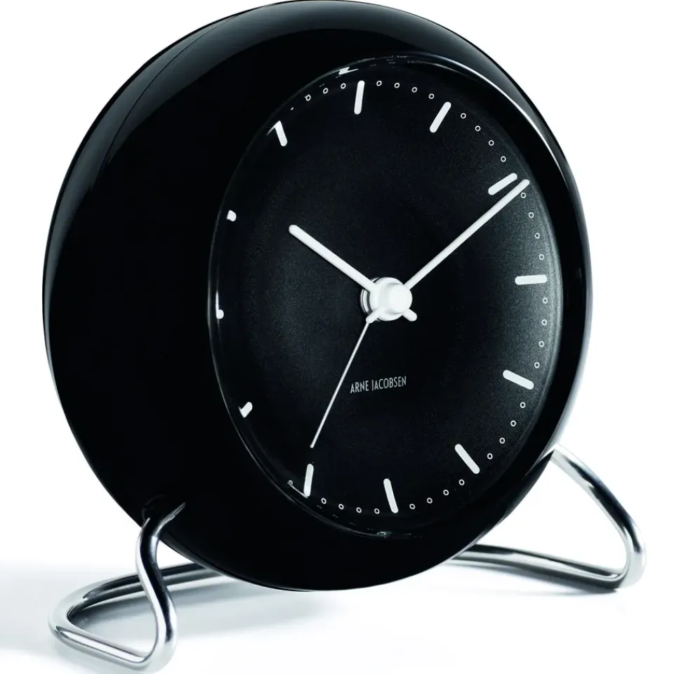 Best Arne Jacobsen Clocks Reloj de mesa AJ City Hall, Negro