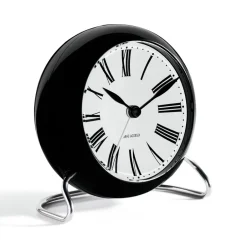 New Arne Jacobsen Clocks Reloj de mesa AJ Roman, Negro