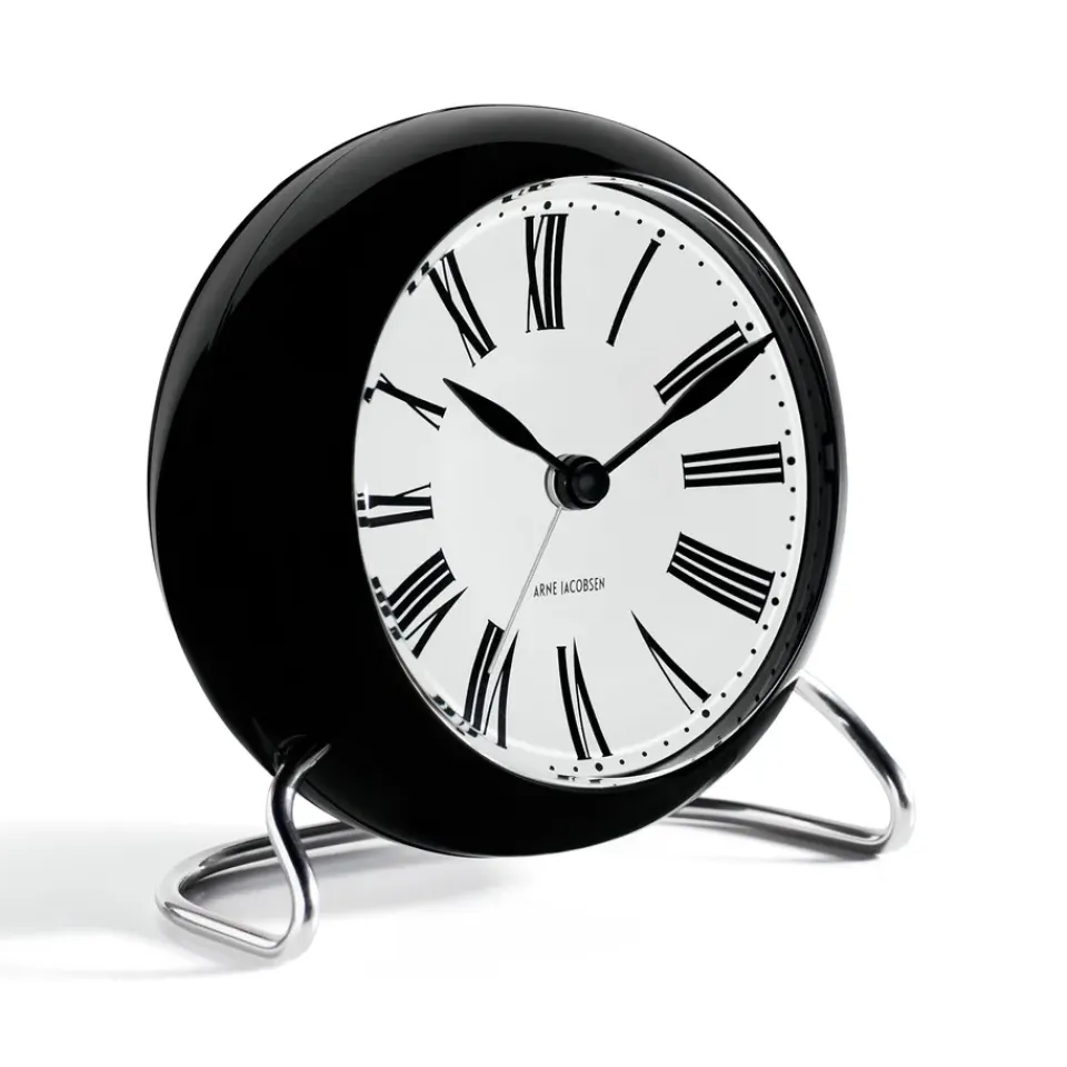 New Arne Jacobsen Clocks Reloj de mesa AJ Roman, Negro