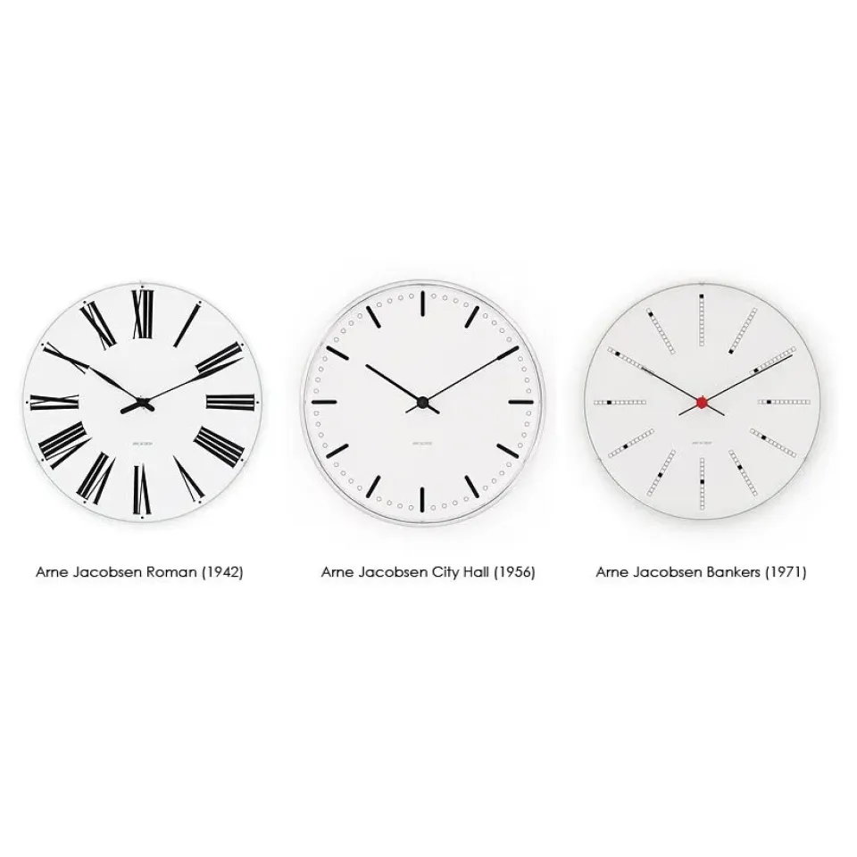 Discount Arne Jacobsen Clocks Reloj de pared AJ Bankers, Ø 29 cm Blanco