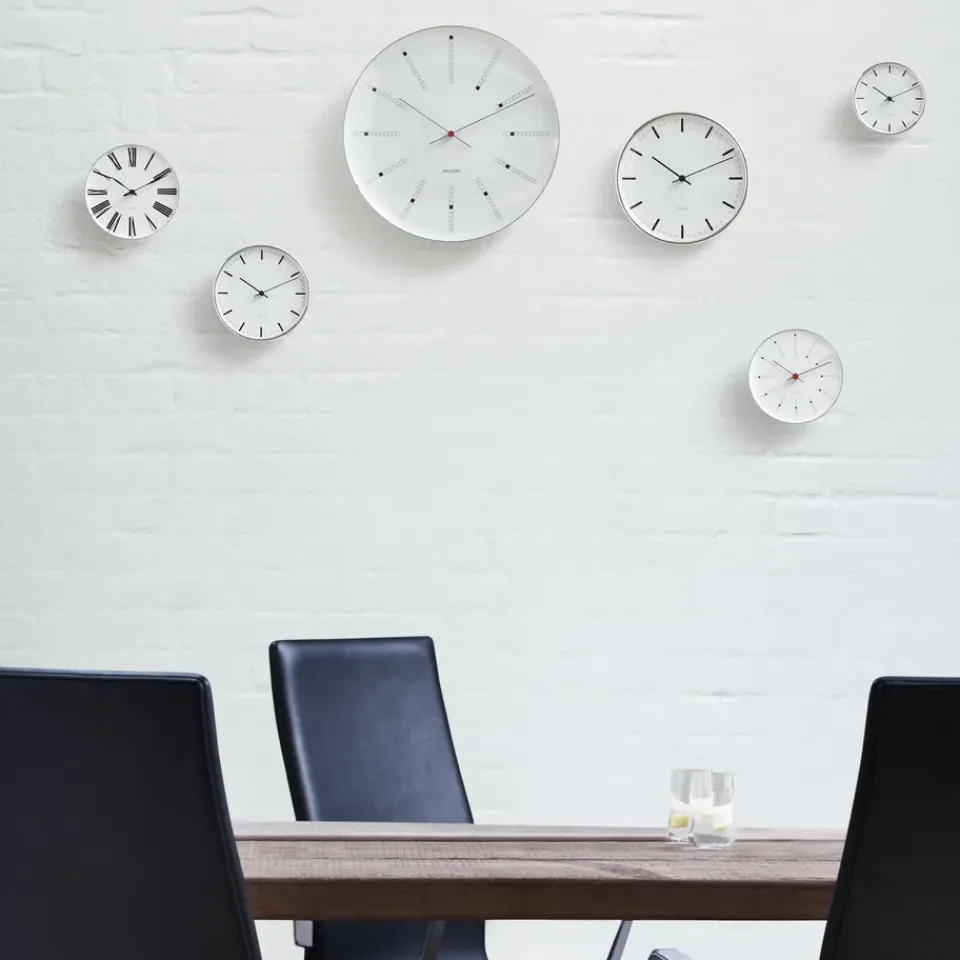 Sale Arne Jacobsen Clocks Reloj de pared AJ Bankers, Ø 12 cm Blanco