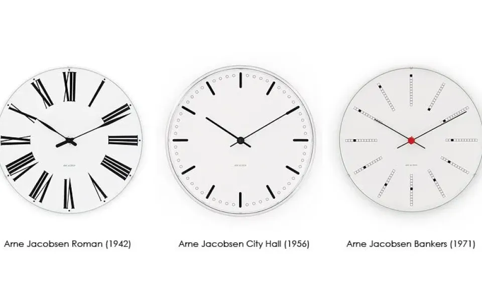 Outlet Arne Jacobsen Clocks Reloj de pared AJ Bankers, Ø 48 cm Blanco