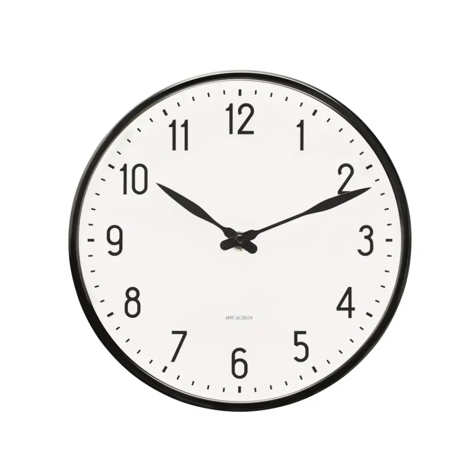 Online Arne Jacobsen Clocks Reloj de pared AJ Station, Ø 21 cm Negro