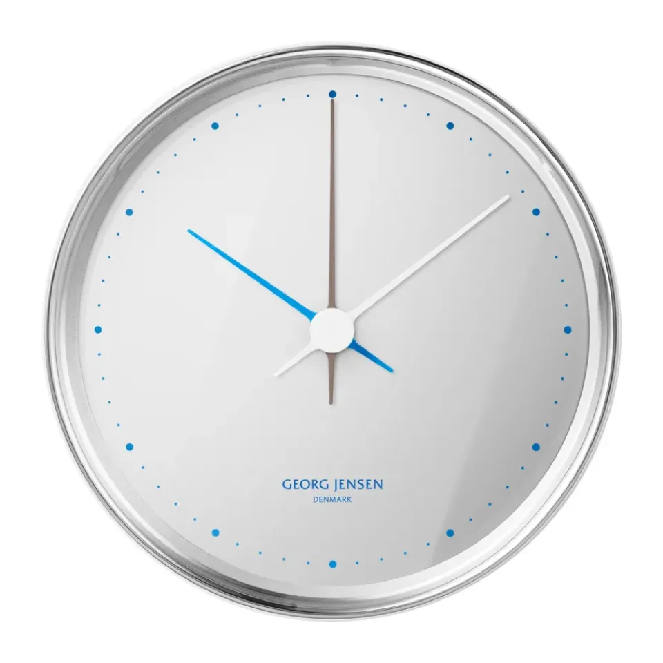 Georg Jensen Reloj de pared Koppel Ø10 cm, Mirror Echo BlancoPlateado