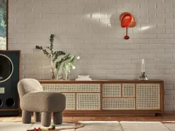 Design House Stockholm Reloj de pared Mellow Clock, Red Rojo