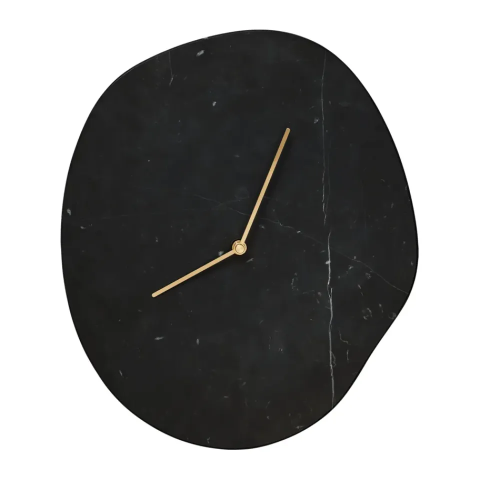 Hot Ferm Living Reloj de pared Melt 28x33 cm, Black marble Negro