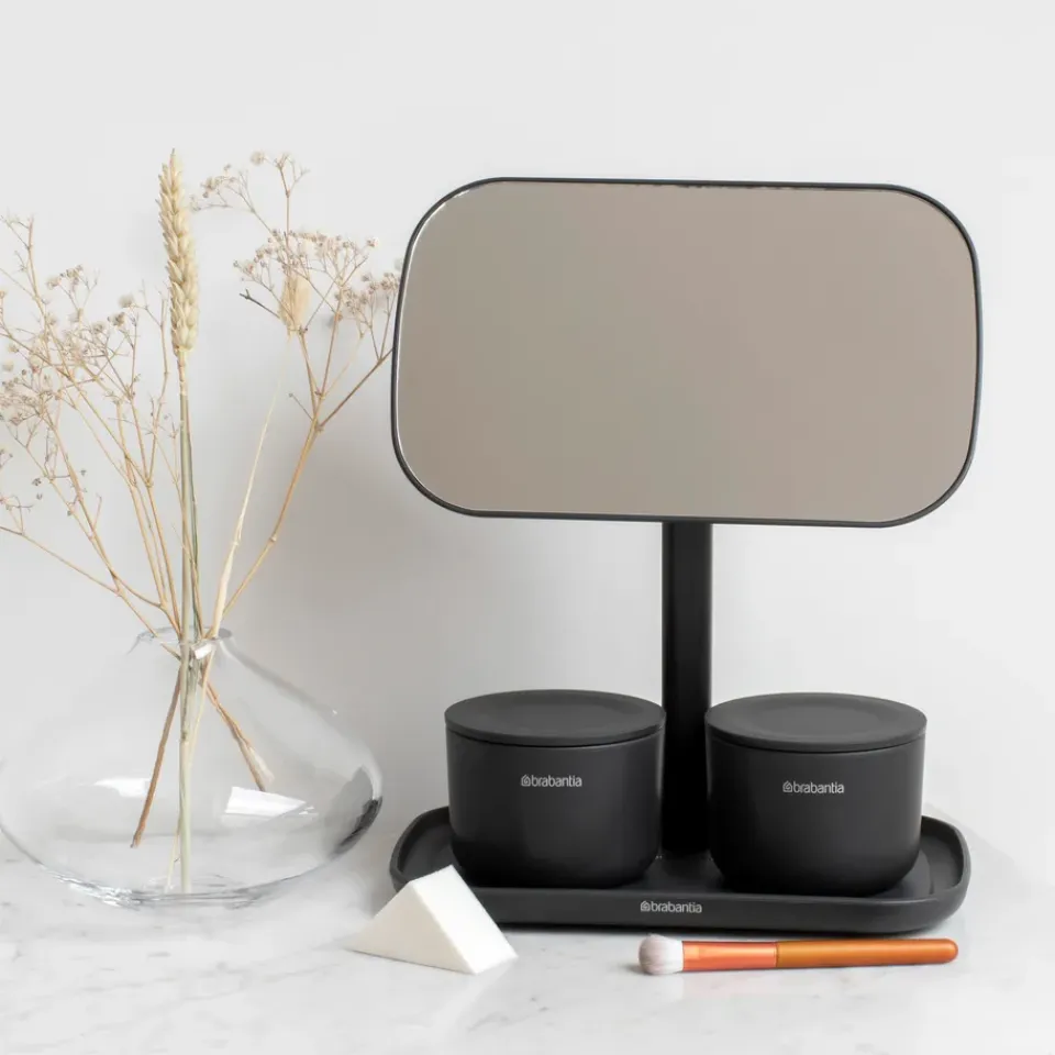 New Brabantia ReNew Espejo con bandeja de almacenaje, oscuro Gris
