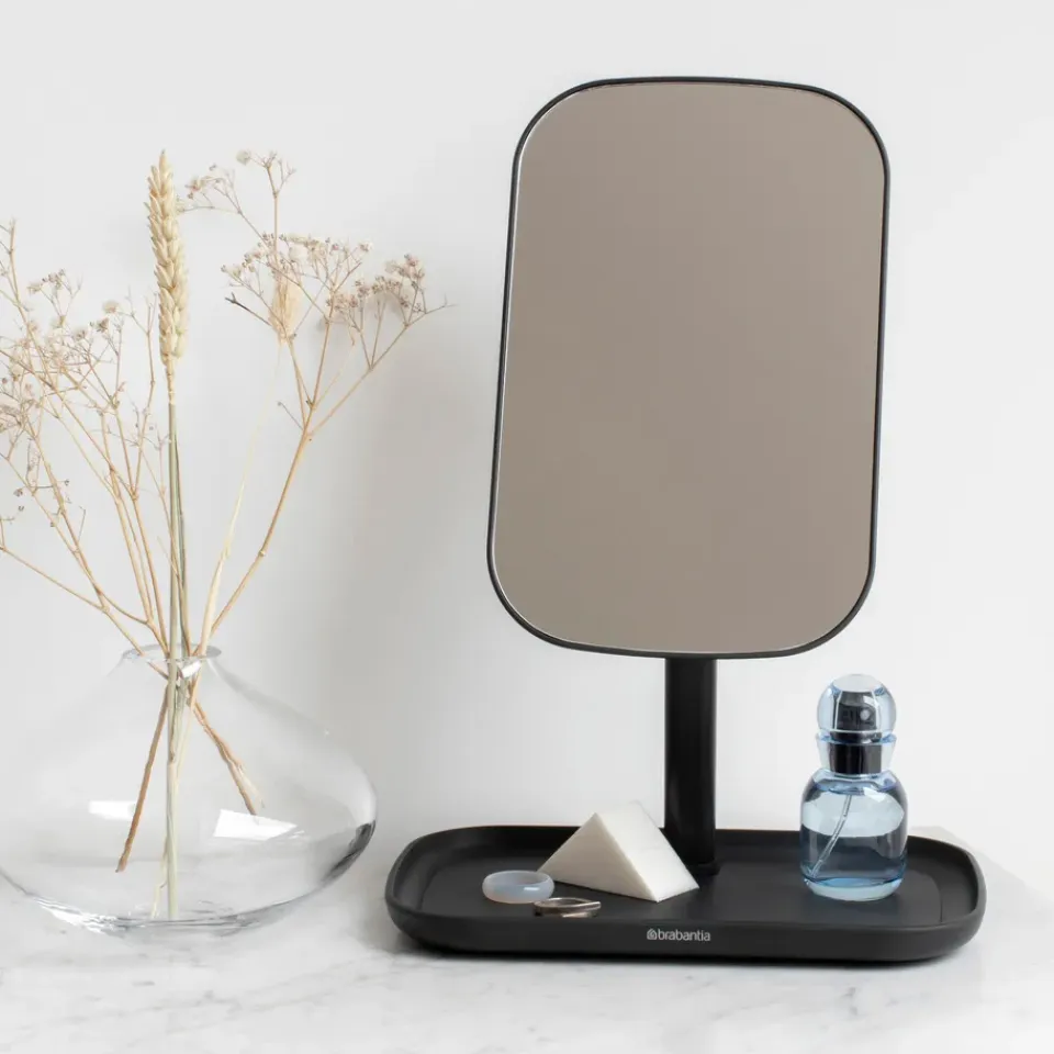 New Brabantia ReNew Espejo con bandeja de almacenaje, oscuro Gris