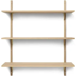 New Ferm Living Repisa Sector triple wide, Roble-latón Marrón