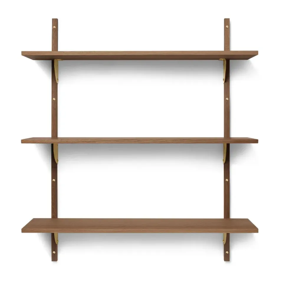 Clearance Ferm Living Repisa Sector triple wide, Smoked Oak, brass Marrón