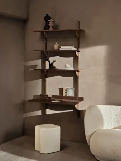 Clearance Ferm Living Repisa Sector triple wide, Smoked Oak, brass Marrón