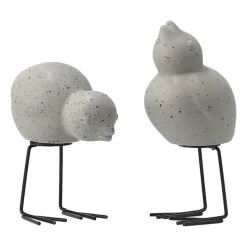 Clearance DBKD Set de 2 adornos de Pascua Swedish Birds , Mole dot Gris