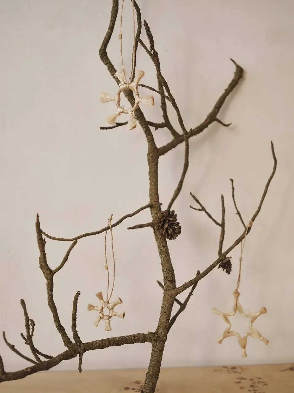 Sale Ferm Living Set de 3 adornos para árbol de navidad Jute Stars, Natural Beige
