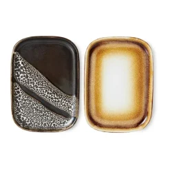 HKliving Set de 2 bandejas pequeñas 70's, Mojave Multi
