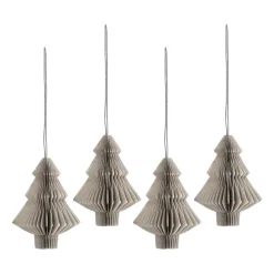 Clearance Scandi Living Set de 4 bolas de Navidad Tree, Beige
