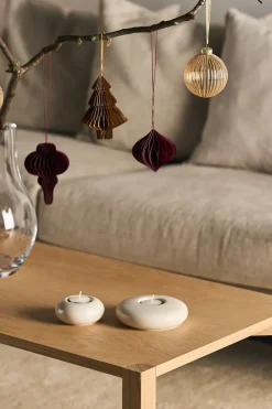 New Scandi Living Set de 4 bolas de Navidad Onion, Rojo