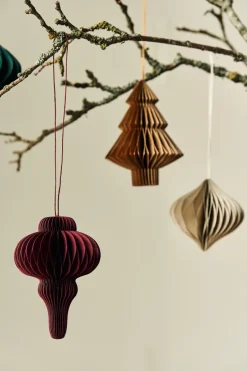 Hot Scandi Living Set de 4 bolas de Navidad Spira, Rojo