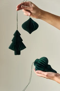 Sale Scandi Living Set de 4 bolas de Navidad Onion, musgo Verde