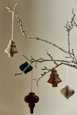 Sale Scandi Living Set de 4 bolas de Navidad Onion, musgo Verde