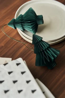 Scandi Living Set de 4 bolas de Navidad Tree, musgo Verde