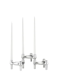 Clearance STOFF Set de 3 candelabros Nagel BMF, cromo Plateado