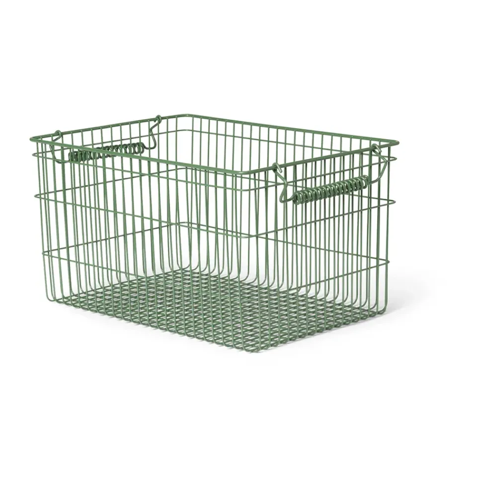 Sale Ferm Living Set de 2 cestas Cala apilables, Verdant green Verde