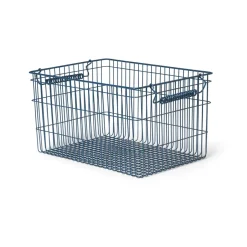 Outlet Ferm Living Set de 2 cestas Cala apilables, Dark blue Azul