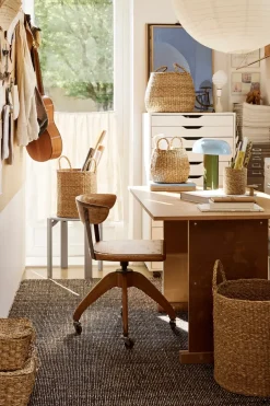 New Dixie Set de 2 cestas con asa Esther, Natural Beige