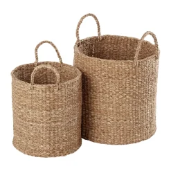 Sale Dixie Set de 2 cestas con asa Esther cylinder, Natural Beige