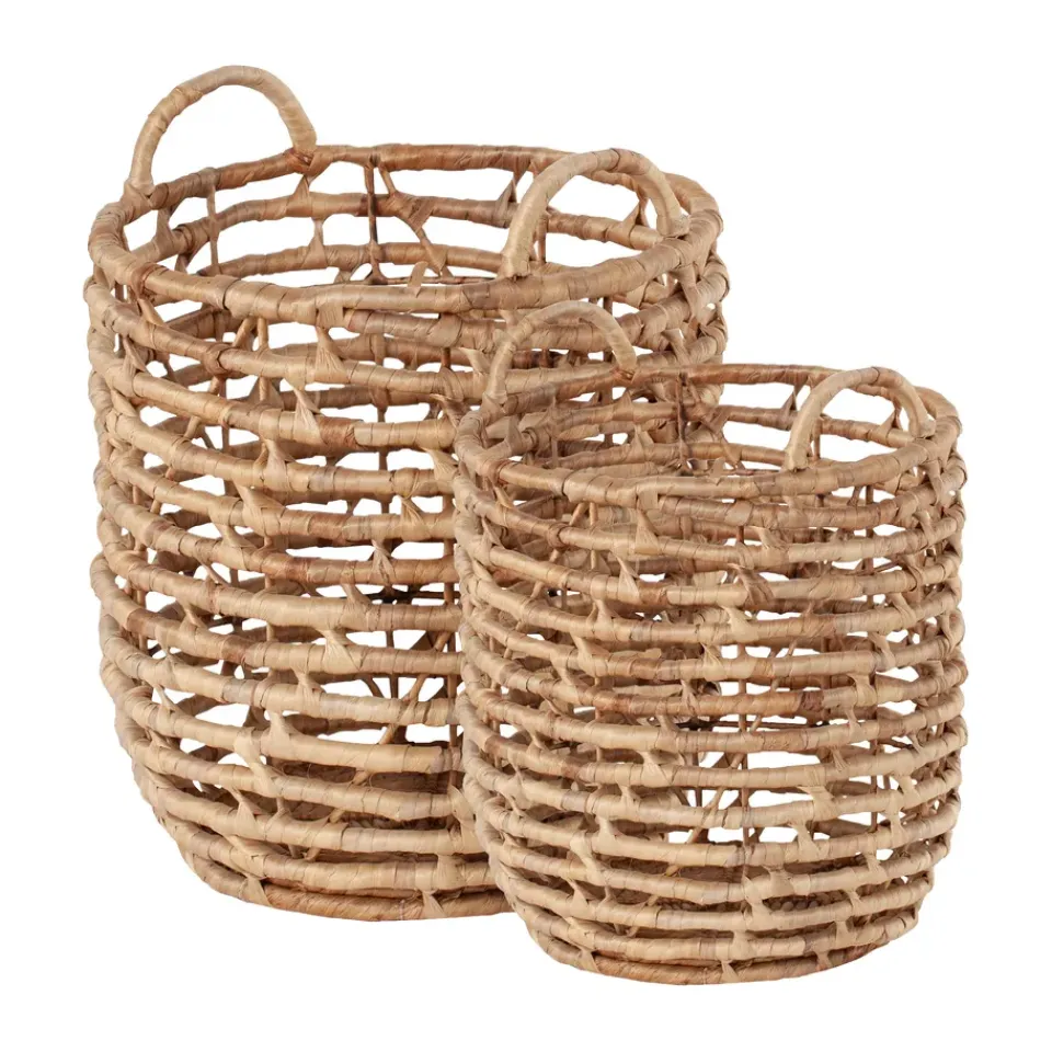 Discount Dixie Set de 2 cestas de almacenamiento Lily U-shape open twist, Natural Beige