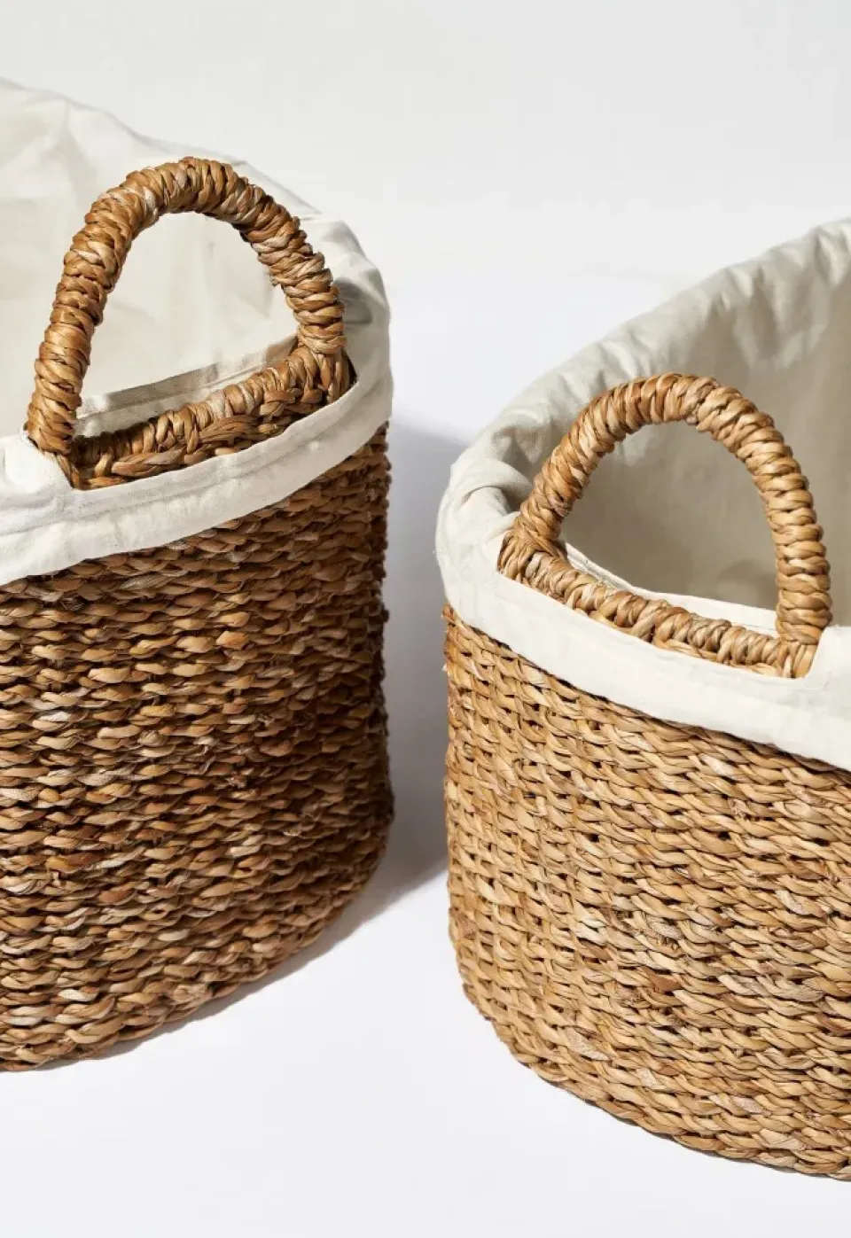 Humdakin Set de 2 cestas de colada bajas , Trenzada Beige