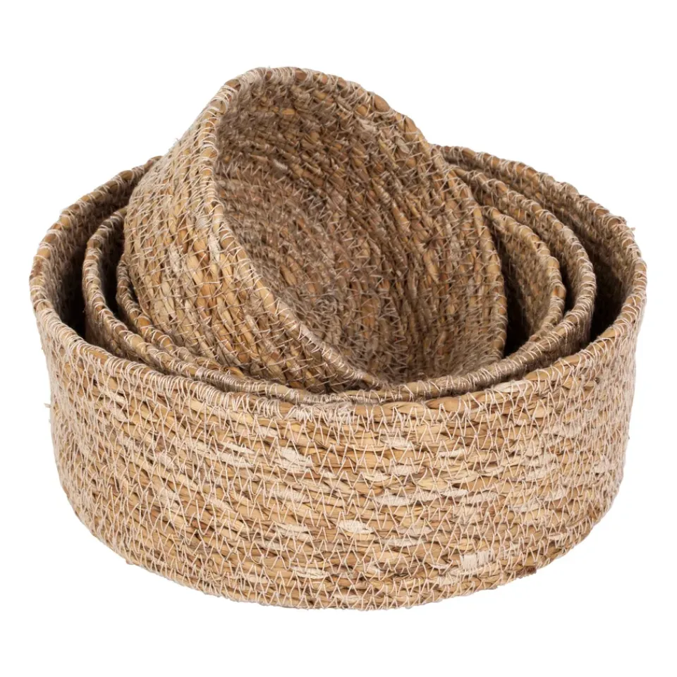 Sale Dixie Set de 4 cestas Emil algas marinas small, Natural Beige